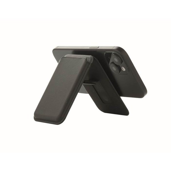 Obrázky: Čierne magnetické puzdro na karty so stojanom, Obrázok 2