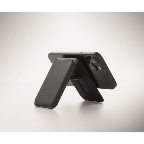 Obrázky: Čierne magnetické puzdro na karty so stojanom, Obrázok 8