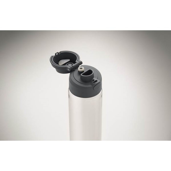 Obrázky: Fľaša RPET 700 ml, slamka a viečko, petrolejová, Obrázok 7