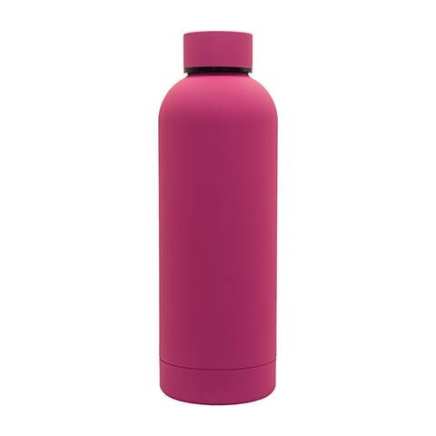 Obrázky: Ružová nerez. termoska 500 ml s pogum.povrchom
