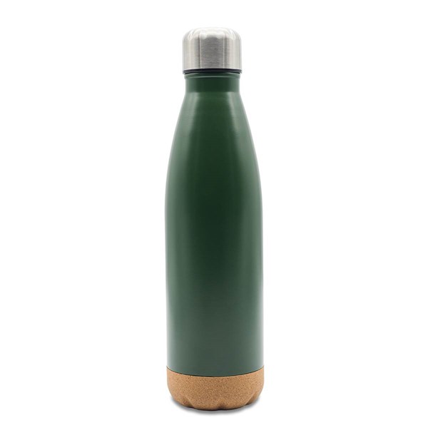 Obrázky: Zelená termoska 500 ml s korkovým dnom