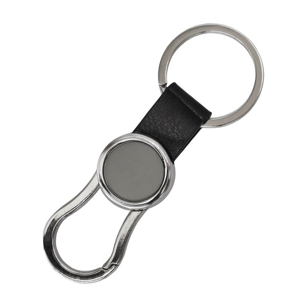 Obrázky: Kovový prívesok s karabínou, čierna, Obrázok 2