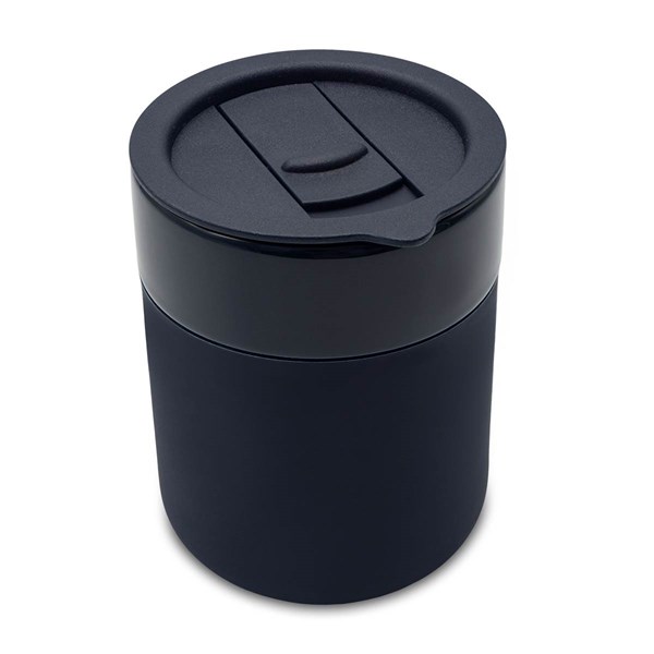 Obrázky: Keram.hrnček 370ml, povrch a viečko silikón,modrá, Obrázok 5