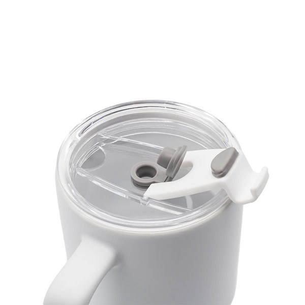 Obrázky: Matný keramický hrnček s viečkom 440 ml, biela, Obrázok 6