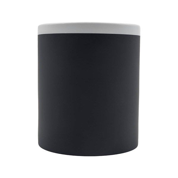 Obrázky: Keram.hrnček soft-touch 350ml, biely okraj, čierna, Obrázok 2