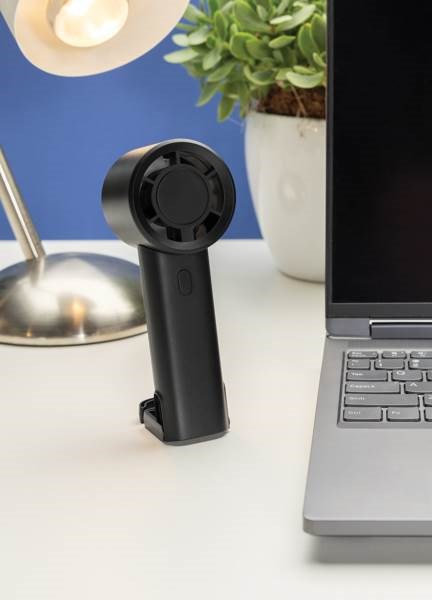 Obrázky: Nabíjateľný ventilátor z recykl.plastu RCS, čierny, Obrázok 11