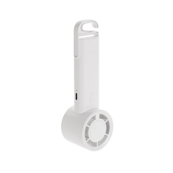 Obrázky: Nabíjateľný ventilátor z recykl. plastu RCS, biely, Obrázok 4