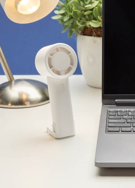 Obrázky: Nabíjateľný ventilátor z recykl. plastu RCS, biely, Obrázok 10