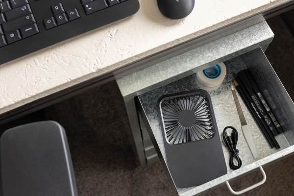 Obrázky: Nabíjateľný st.ventilátor z rec.plastu RCS, čierny, Obrázok 7