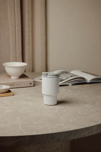 Obrázky: Termoska 350 ml, recyklovaná nerezová oceľ, biela, Obrázok 6