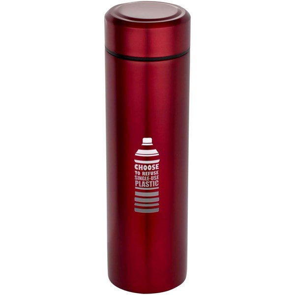 Obrázky: Dvojst. nerez fľaša 450ml, čajové sitko, červená, Obrázok 3