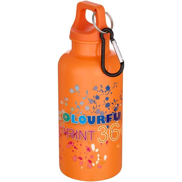 Obrázky: Plastová RCS fľaša 400ml s karabínou, oranžová, Obrázok 2