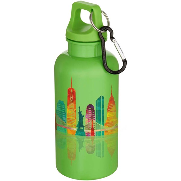 Obrázky: Plastová RCS fľaša 400ml s karabínou, sv. zelená, Obrázok 2