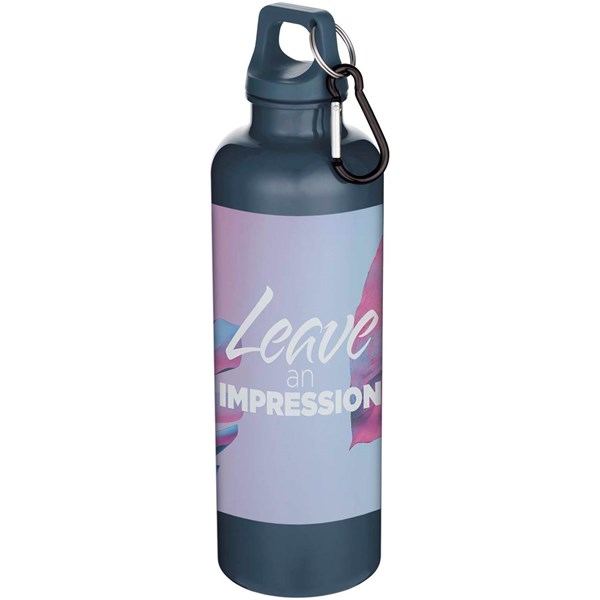 Obrázky: Fľaša 750ml,recykl. RCS plast, karabína, tm. modrá, Obrázok 2