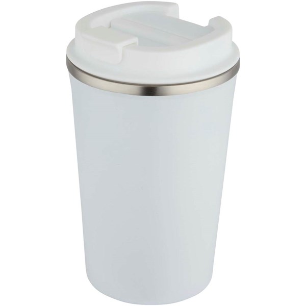 Obrázky: Biely nerez termohrnček vákuovo izol. 350 ml