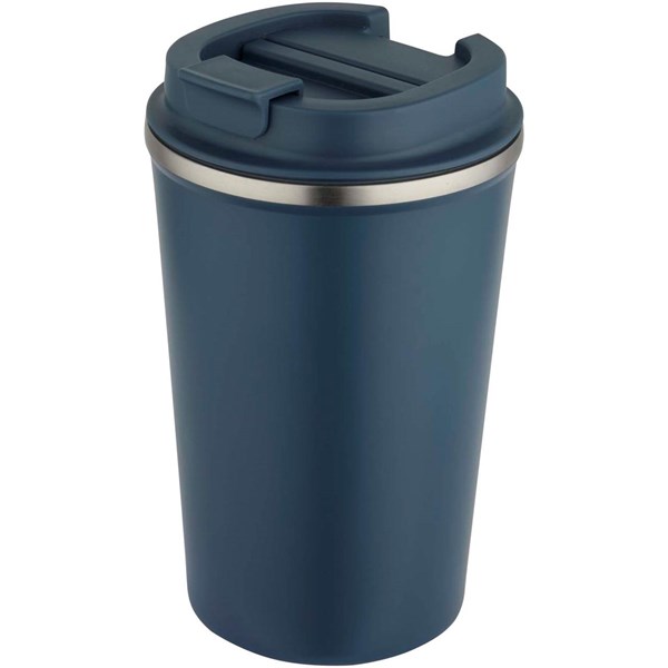 Obrázky: Tm. modrý nerez termohrnček vákuovo izol. 350 ml