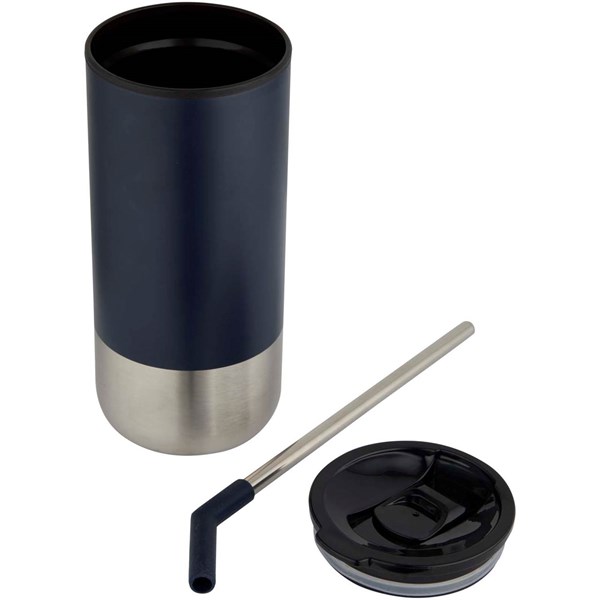 Obrázky: Termohrnček RCS 480ml, nerez slamka, tm. modrá, Obrázok 3