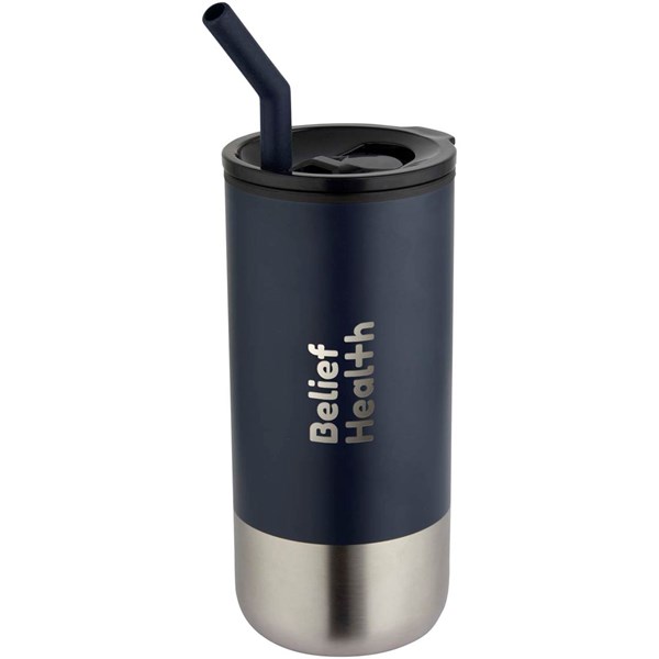 Obrázky: Termohrnček RCS 480ml, nerez slamka, tm. modrá, Obrázok 4