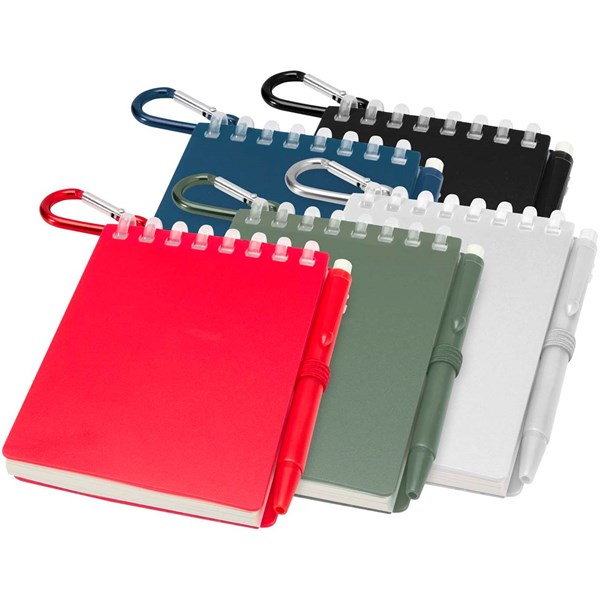 Obrázky: Pozn. blok s karabínou a rec. perom ČN, červená, Obrázok 9