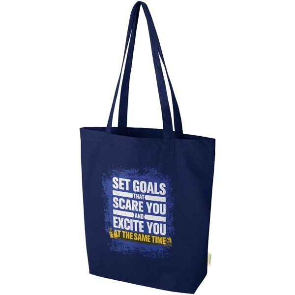 Obrázky: Nákupná taška 270g OCS,široké dno, tm. modrá, Obrázok 6