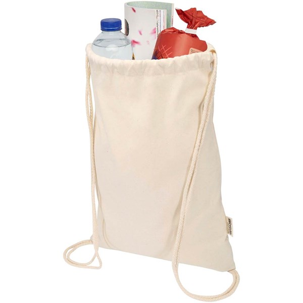 Obrázky: Sťahovací ruksak 180 g/m² z rec. GRS, prírodná, Obrázok 4