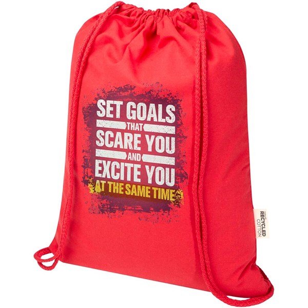 Obrázky: Sťahovací ruksak 180 g/m² z rec. GRS, červená, Obrázok 3
