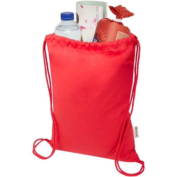 Obrázky: Sťahovací ruksak 180 g/m² z rec. GRS, červená, Obrázok 4