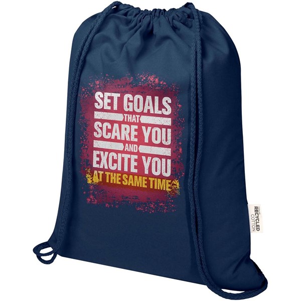 Obrázky: Sťahovací ruksak 180 g/m² z rec. GRS, tm. modrá, Obrázok 3