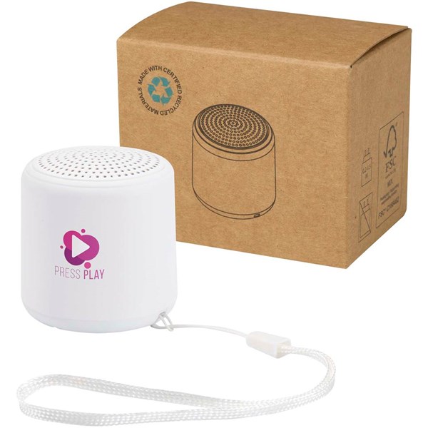 Obrázky: Biely 3W bezdrôt. Bluetooth® reproduktor, rec. ABS, Obrázok 7