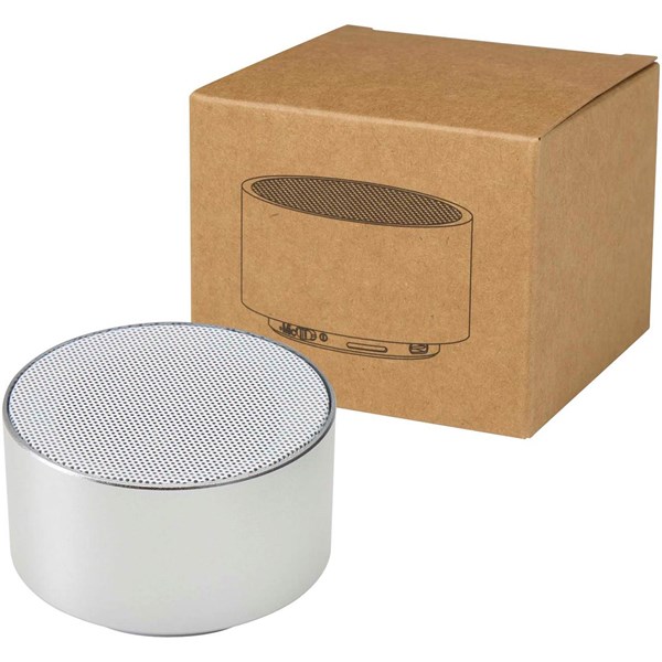 Obrázky: Striebor. 3W Bluetooth® reproduktor z rec. hliníku