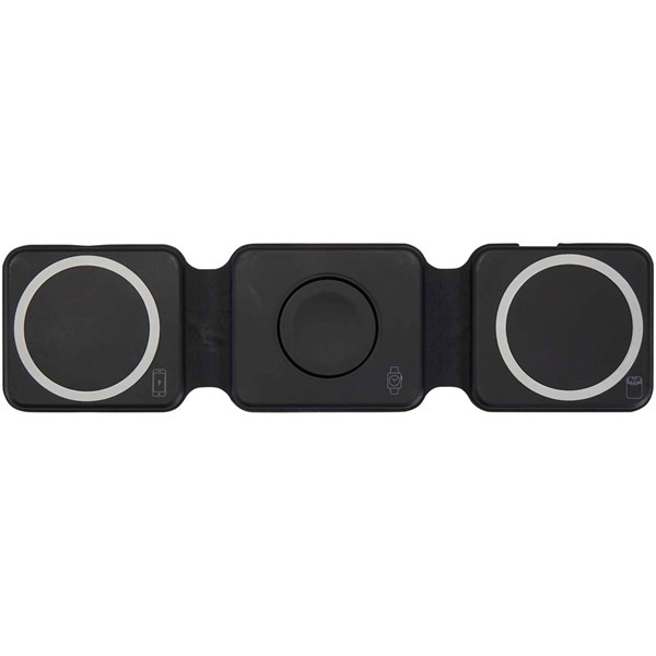 Obrázky: Čierna sklad.bezdrôt.nabíjačka 3v1/15W z rec. ABS, Obrázok 5