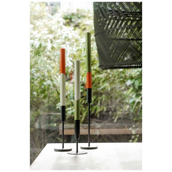 Obrázky: Sada 3 kusov sviečok diagonálny vzor, zelená, Obrázok 3