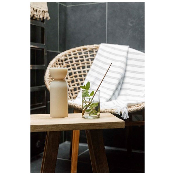 Obrázky: Bio sviečka stredná veľkosť, žíhaná zelená, Obrázok 3