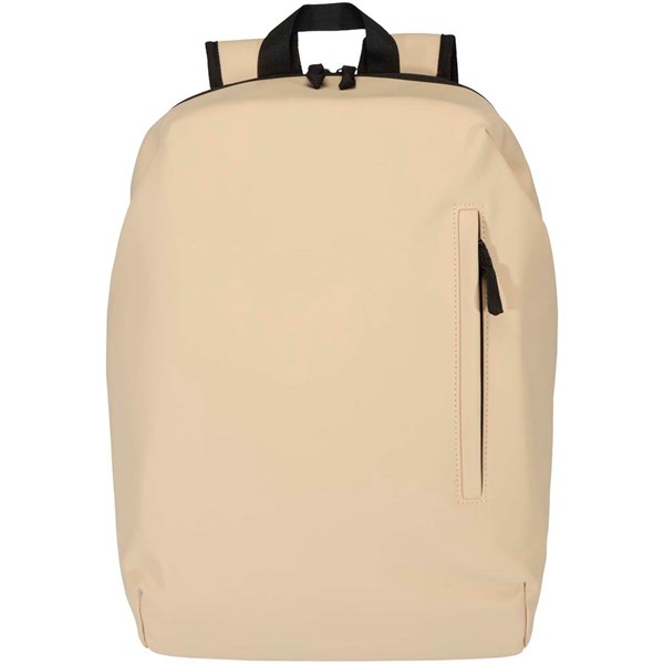 Obrázky: Béžový rolovací ruksak 18L na notebook 15″,PU koža, Obrázok 6