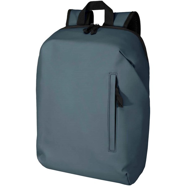 Obrázky: Modrý rolovací ruksak 18L na notebook 15″,PU koža
