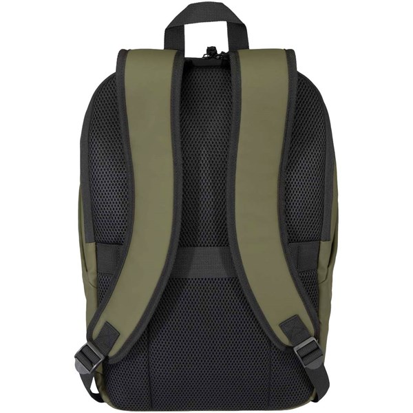 Obrázky: Zelený rolovací ruksak 18L na notebook 15″,PU koža, Obrázok 2