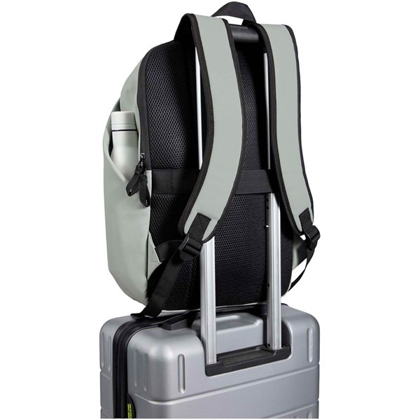 Obrázky: Šedý rolovací ruksak 18L na notebook 15″,PU koža, Obrázok 4