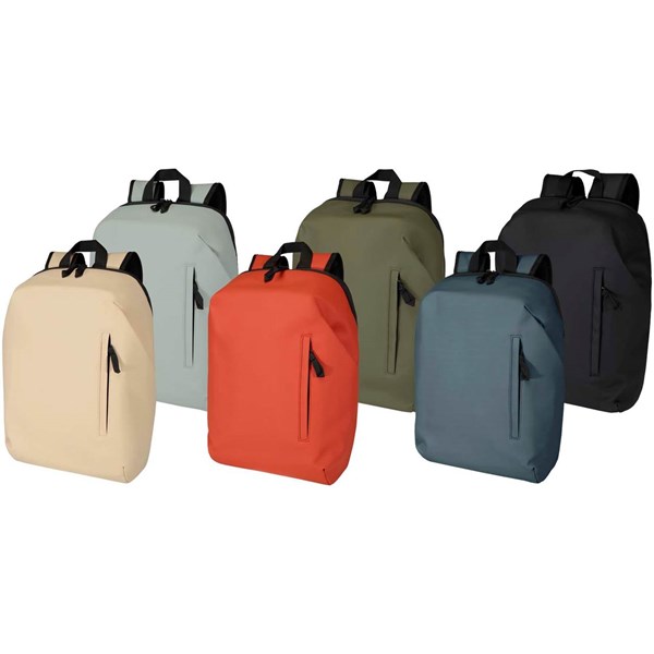 Obrázky: Čierny rolovací ruksak 18L na notebook 15″,PU koža, Obrázok 7