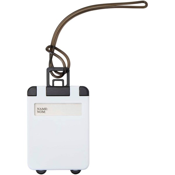 Obrázky: Plastový štítok na batožinu, biely, Obrázok 4