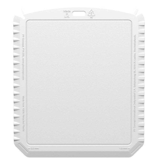 Obrázky: Obdĺžniková škrabka na ľad z rec. plastu, biela, Obrázok 2