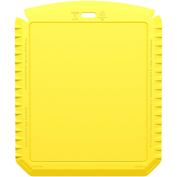 Obrázky: Obdĺžniková škrabka na ľad z rec. plastu, žltá, Obrázok 2