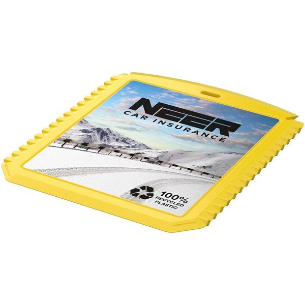 Obrázky: Obdĺžniková škrabka na ľad z rec. plastu, žltá, Obrázok 3