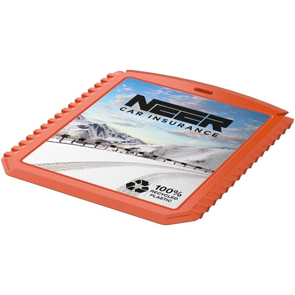 Obrázky: Obdĺžniková škrabka na ľad z rec. plastu, oranžová, Obrázok 3