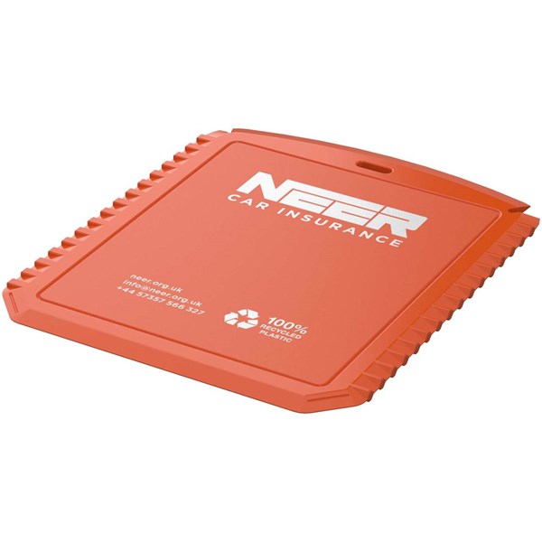 Obrázky: Obdĺžniková škrabka na ľad z rec. plastu, oranžová, Obrázok 6