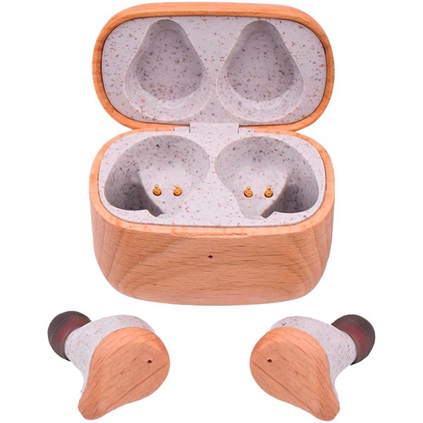 Obrázky: Slúchadlá Prixton TWS163 s ENC, hnedé bukové drevo, Obrázok 4