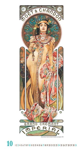 Obrázky: ALFONS MUCHA, nástenný kalendár 330x600 mm, Obrázok 3