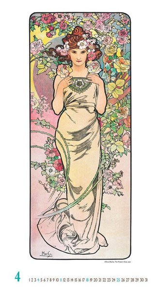 Obrázky: ALFONS MUCHA, nástenný kalendár 330x600 mm, Obrázok 8