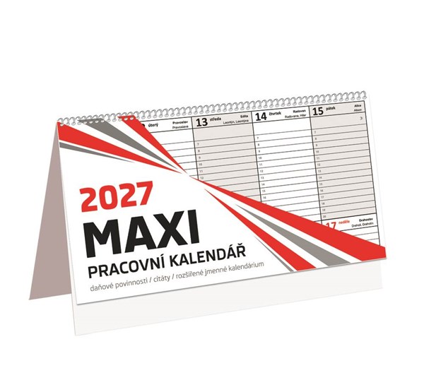 Obrázky: Stolový týždenný bezobrázkový kalendár MAXI, CZ