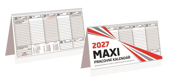 Obrázky: Stolový týždenný bezobrázkový kalendár MAXI, CZ, Obrázok 2