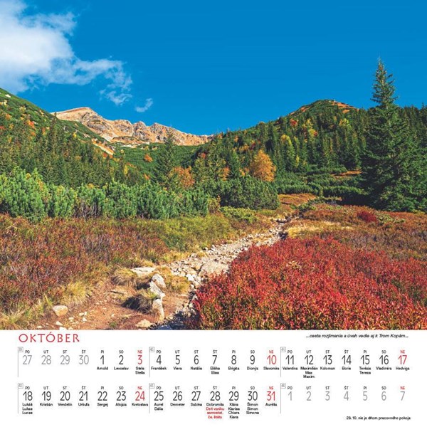 Obrázky: TATRY, nástenný kalendár 330x330 mm, Obrázok 3